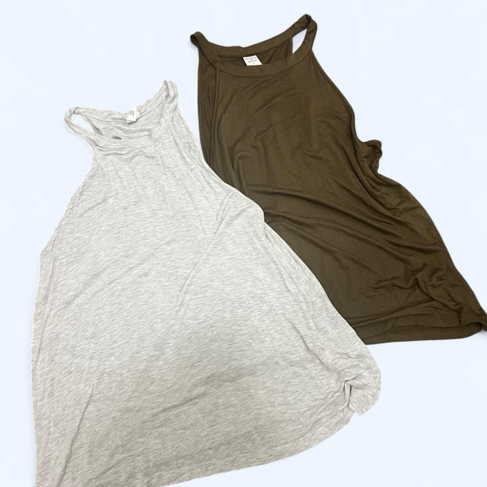 Melrose and Market Women's Sleeveless Tops - Gray and Green Size XL